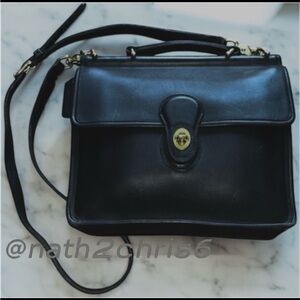 Coach vintage Willis 9927 satchel crossbody bag leather Black.